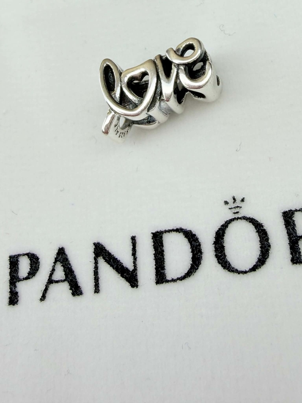Pandora Silver 'Love' Script Charm - Silver
